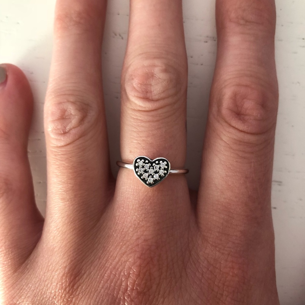 Pandora pave heart ring